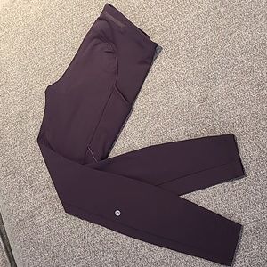 NWOT Lululemon Black Currant size 4 full length 28", lots of pockets! So soft!🖤